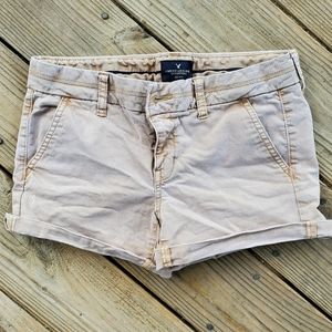 American Eagle Midi Khaki Shorts